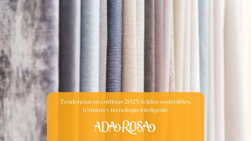 Cortinas modernas en tonos neutros con textura y tecnología inteligente